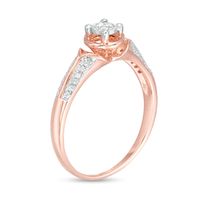 0.15 CT. T.W. Diamond Collar Clover Promise Ring in 10K Rose Gold|Peoples Jewellers