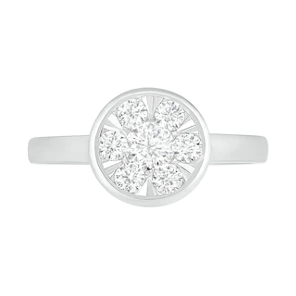 0.45 CT. T.W. Composite Diamond Circle Ring in 10K White Gold|Peoples Jewellers