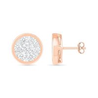 0.95 CT. T.W. Composite Diamond Circle Stud Earrings in 10K Rose Gold|Peoples Jewellers