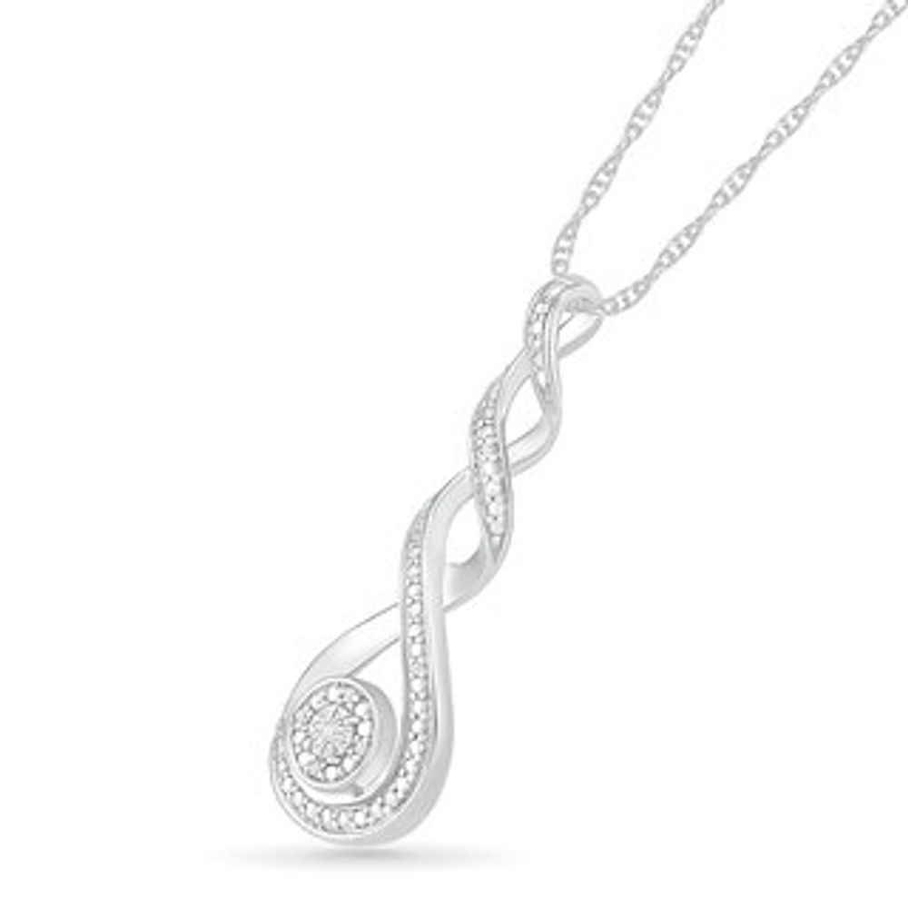 Diamond Accent Cascading Teardrop Pendant in Sterling Silver|Peoples Jewellers