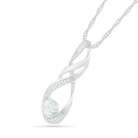 Diamond Accent Cascading Twist Pendant in Sterling Silver|Peoples Jewellers