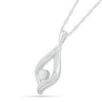0.145 CT. T.W. Diamond Open Flame Pendant in Sterling Silver|Peoples Jewellers