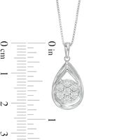 0.10 CT. T.W. Composite Diamond Teardrop Frame Pendant in Sterling Silver|Peoples Jewellers