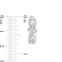 Diamond Accent Bypass Split Row Hoop Earrings in Sterling Silver|Peoples Jewellers