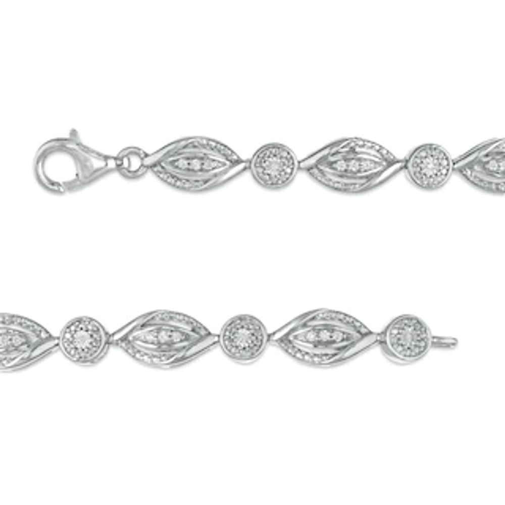 0.25 CT. T.W. Composite Diamond Alternating Flames Bracelet in Sterling Silver - 7.5"|Peoples Jewellers