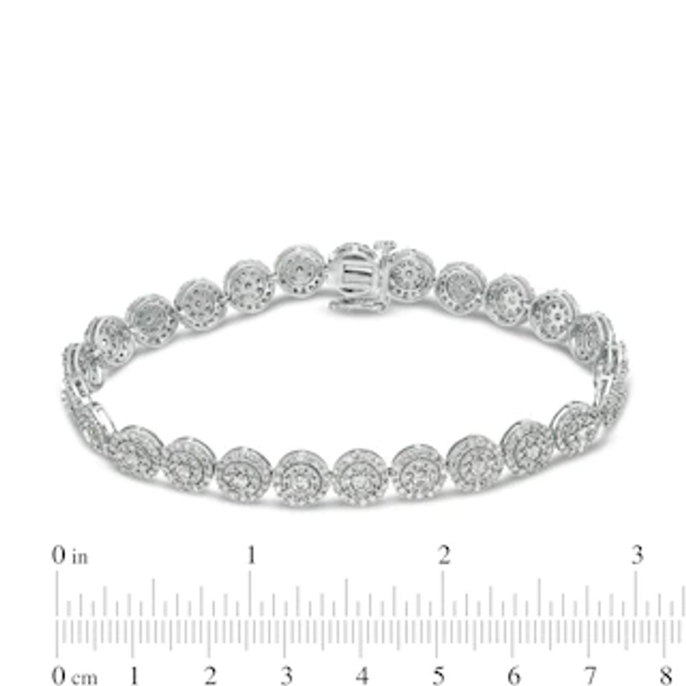 5.00 CT. T.W. Composite Diamond Frame Link Bracelet in 10K White Gold - 7.5"|Peoples Jewellers