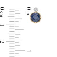 6.0mm Blue Sapphire and Diamond Accent Stud Earrings in 10K Gold|Peoples Jewellers