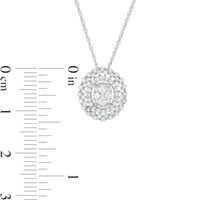 0.50 CT. T.W. Composite Diamond Oval Scallop Frame Pendant in 10K White Gold|Peoples Jewellers