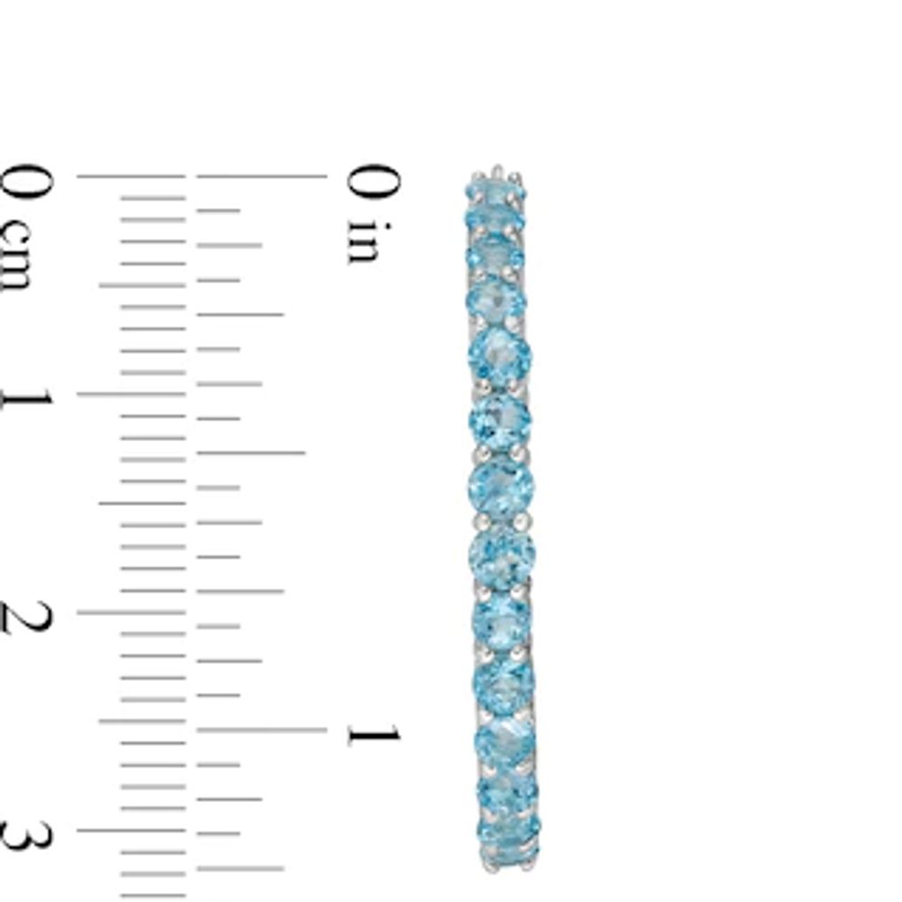 3.0mm Swiss Blue Topaz Hoop Earrings in Sterling Silver|Peoples Jewellers