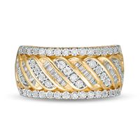 0.33 CT. T.W. Diamond Edge Cascading Waves Anniversary Ring in 10K Gold|Peoples Jewellers