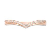 0.10 CT. T.W. Diamond Chevron Anniversary Band in 10K Rose Gold|Peoples Jewellers