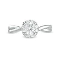 1.00 CT. T.W. Diamond Split Shank Engagement Ring in 14K White Gold (J/I3)|Peoples Jewellers