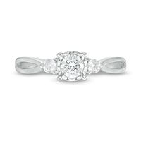 0.50 CT. T.W. Diamond Past Present Future® Split Shank Engagement Ring in 10K Gold|Peoples Jewellers