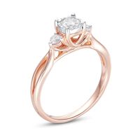 0.50 CT. T.W. Diamond Past Present Future® Split Shank Engagement Ring in 10K Rose Gold|Peoples Jewellers