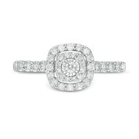 0.25 CT. T.W. Diamond Double Cushion Frame Promise Ring in 10K White Gold|Peoples Jewellers
