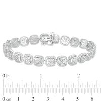 2.95 CT. T.W. Composite Diamond Cushion Frame Line Bracelet in 10K White Gold - 7.25"|Peoples Jewellers