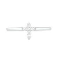 0.115 CT. T.W. Diamond Cross Ring in 14K White Gold|Peoples Jewellers