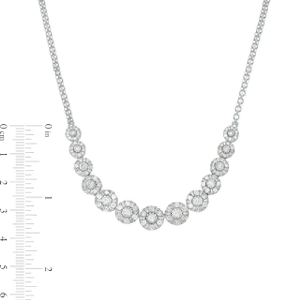 3.00 CT. T.W. Diamond Frame Line Necklace in 10K White Gold|Peoples Jewellers