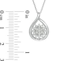 0.40 CT. T.W. Composite Diamond Teardrop Frame Pendant in 10K White Gold|Peoples Jewellers