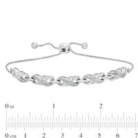 Diamond Accent Double Infinity Bolo Bracelet in Sterling Silver - 9.5"|Peoples Jewellers