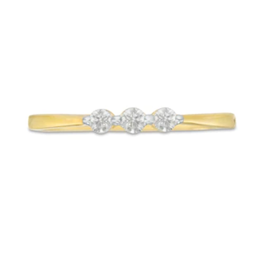 0.115 CT. T.W. Diamond Three Stone Promise Ring in 14K Gold|Peoples Jewellers