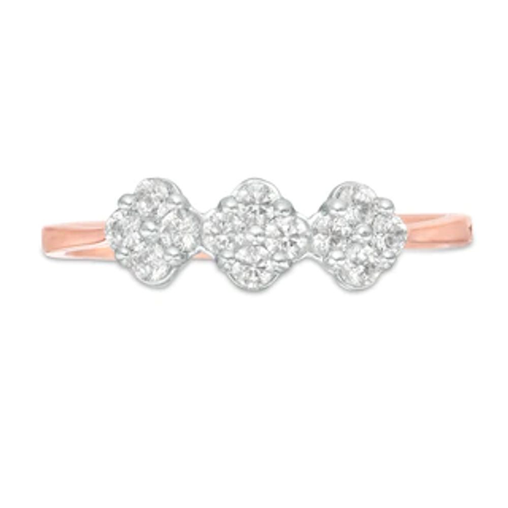 0.23 CT. T.W. Composite Diamond Three Stone Ring in 14K Rose Gold|Peoples Jewellers