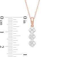 0.23 CT. T.W. Composite Diamond Three Stone Drop Pendant in 14K Rose Gold|Peoples Jewellers