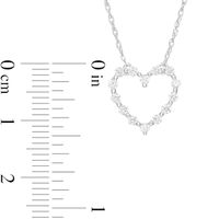 0.23 CT. T.W. Diamond Scattered Heart Necklace in 14K White Gold|Peoples Jewellers