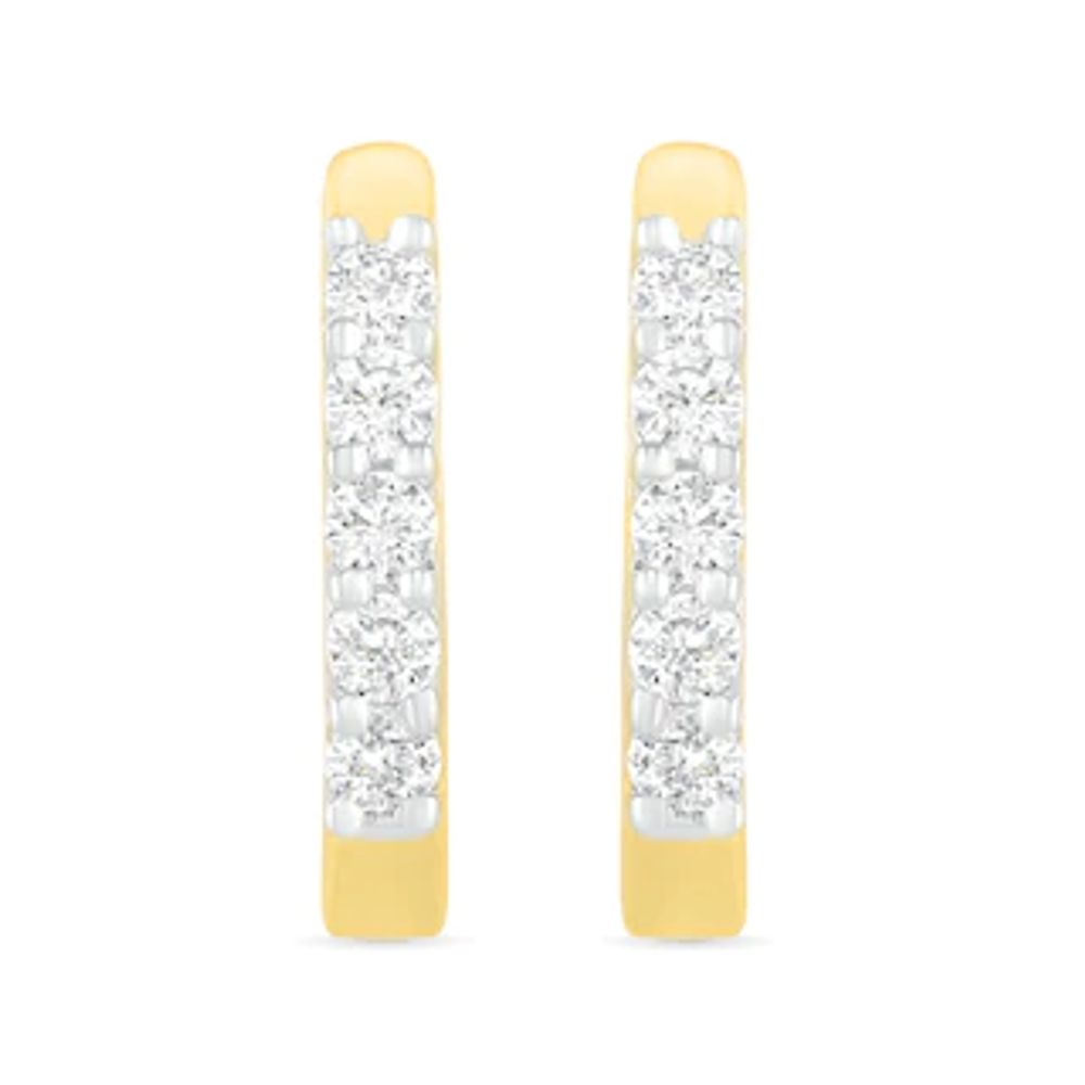 0.23 CT. T.W. Diamond Hoop Earrings in 14K Gold|Peoples Jewellers