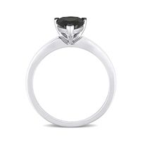 1.00 CT. Pear-Shaped Black Diamond Solitaire Ring in 10K White Gold|Peoples Jewellers