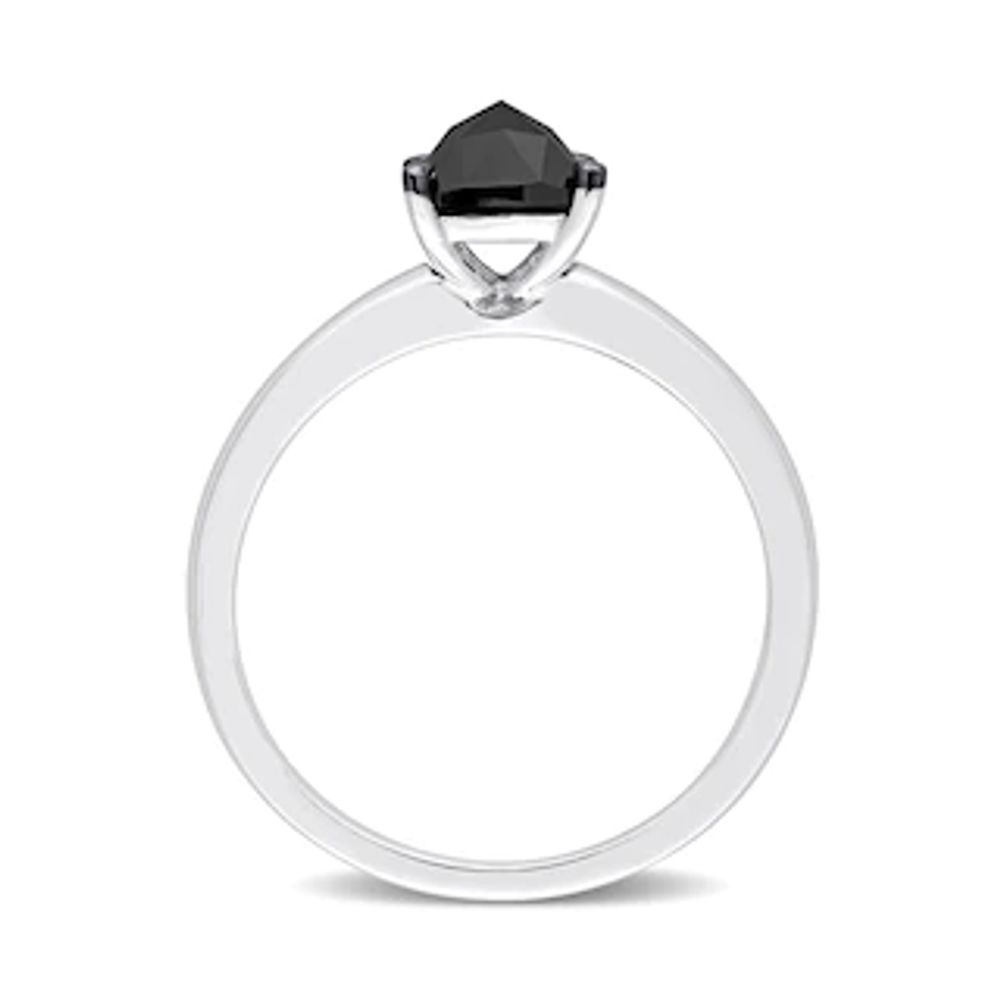 1.00 CT. Cushion-Cut Black Diamond Solitaire Ring in 10K White Gold|Peoples Jewellers