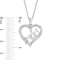 0.07 CT. T.W. Diamond "MOM" Heart Pendant in Sterling Silver|Peoples Jewellers