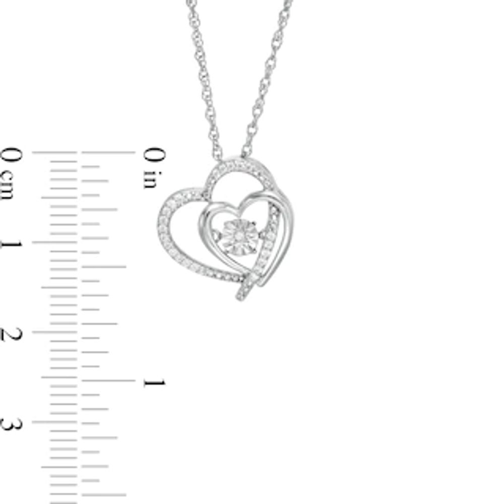 Unstoppable Love™ 0.07 CT. T.W. Diamond Double Heart Pendant in Sterling Silver|Peoples Jewellers