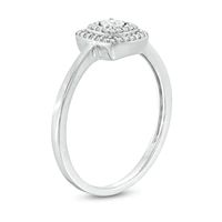 0.12 CT. T.W. Composite Diamond Cushion Frame Promise Ring in Sterling Silver|Peoples Jewellers