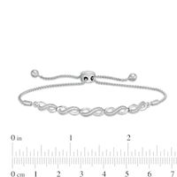 0.09 CT. T.W. Diamond Vintage-Style Infinity Bolo Bracelet in Sterling Silver - 9.5"|Peoples Jewellers