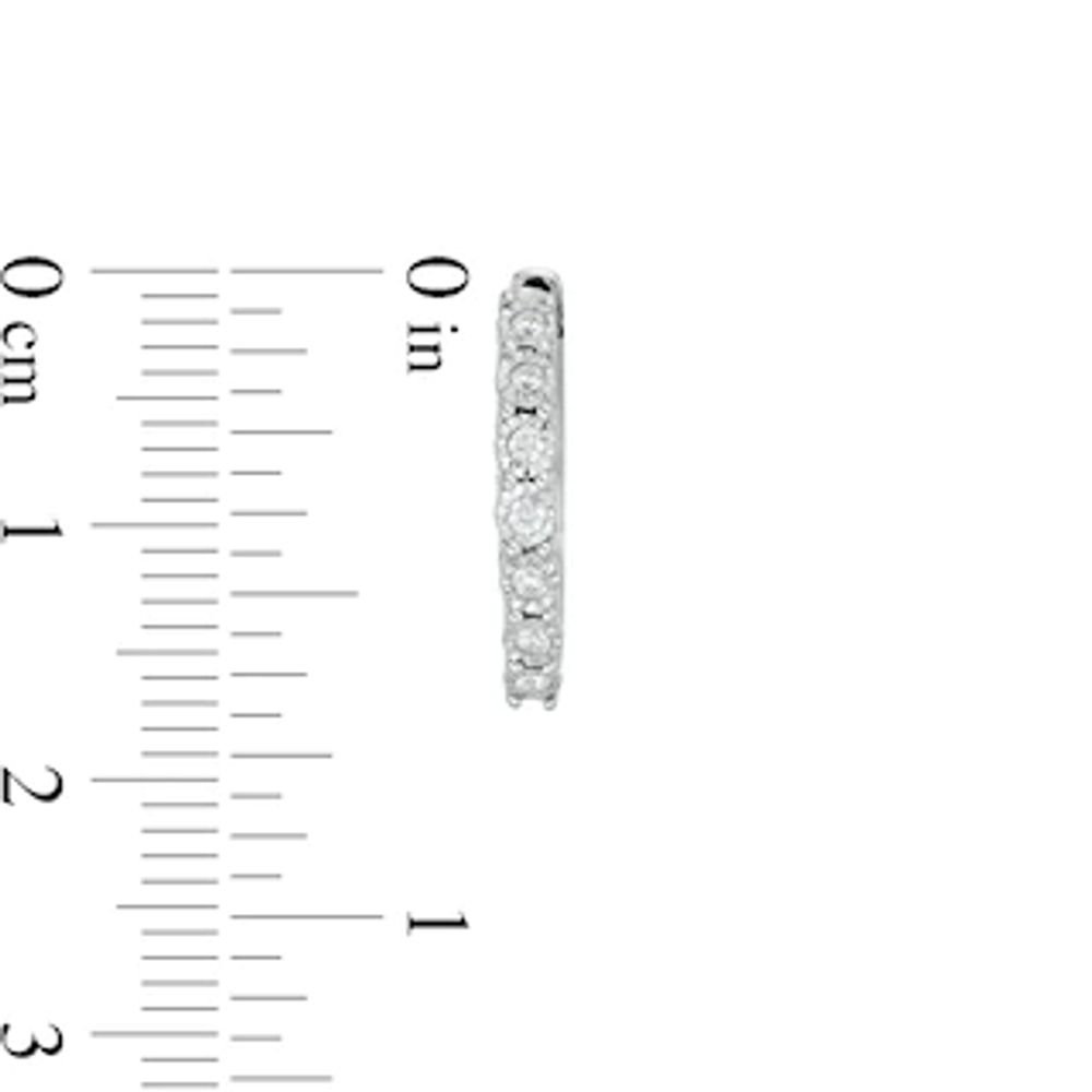 0.15 CT. T.W. Diamond Hoop Earrings in Sterling Silver|Peoples Jewellers