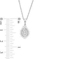 0.23 CT. T.W. Composite Pear Diamond Shadow Frame Pendant in Sterling Silver|Peoples Jewellers