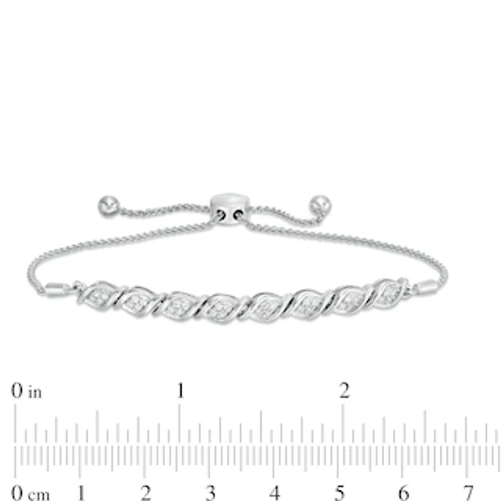 0.23 CT. T.W. Composite Diamond Cascading Flames Bolo Bracelet in Sterling Silver - 9.5"|Peoples Jewellers