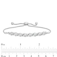 0.23 CT. T.W. Composite Diamond Cascading Flames Bolo Bracelet in Sterling Silver - 9.5"|Peoples Jewellers