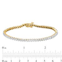 0.29 CT. T.W. Diamond Tennis Bracelet in Sterling Silver with 14K Gold Plate - 7.25"|Peoples Jewellers