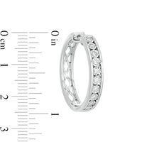 0.45 CT. T.W. Diamond Channel-Set Hoop Earrings in Sterling Silver|Peoples Jewellers