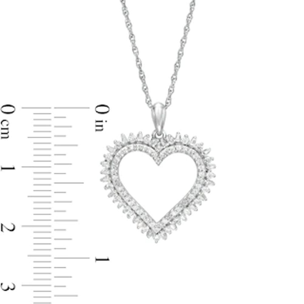 0.45 CT. T.W. Diamond Shadow Heart Pendant in 10K White Gold|Peoples Jewellers