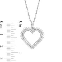 0.45 CT. T.W. Diamond Shadow Heart Pendant in 10K White Gold|Peoples Jewellers