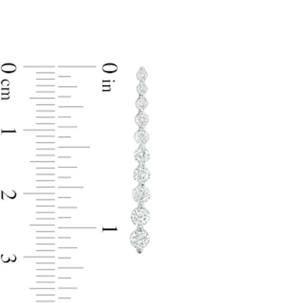 0.95 CT. T.W. Journey Diamond Drop Earrings in 10K White Gold|Peoples Jewellers