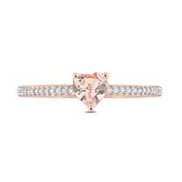 5.0mm Heart-Shaped Morganite and 0.08 CT. T.W. Diamond Ring in 10K Rose Gold|Peoples Jewellers