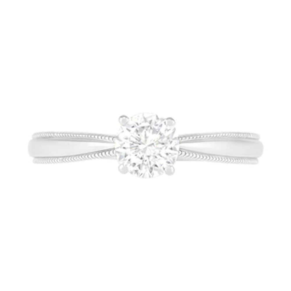 0.62 CT. T.W. Diamond Solitaire Vintage-Style Engagement Ring in 14K Gold (I/I2)|Peoples Jewellers