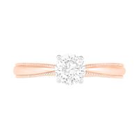 0.62 CT. T.W. Diamond Solitaire Vintage-Style Engagement Ring in 14K Rose Gold (I/I2)|Peoples Jewellers