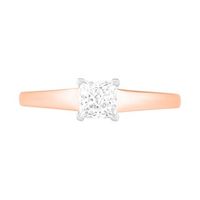 0.65 CT. T.W. Princess-Cut Diamond Solitaire Engagement Ring in 14K Rose Gold (I/I2)|Peoples Jewellers