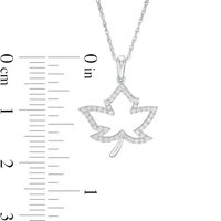 0.20 CT. T.W. Diamond Maple Leaf Outline Pendant in Sterling Silver|Peoples Jewellers