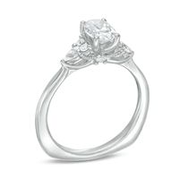 Kleinfeld® 0.95 CT. T.W. Oval Diamond Tri-Sides Engagement Ring in 14K White Gold|Peoples Jewellers